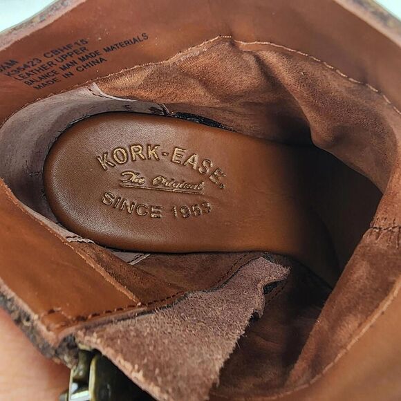 Kork-Ease Natalya High Heel Bootie US 6.5 M Brown Leather Zip Boots - Picture 9 of 10